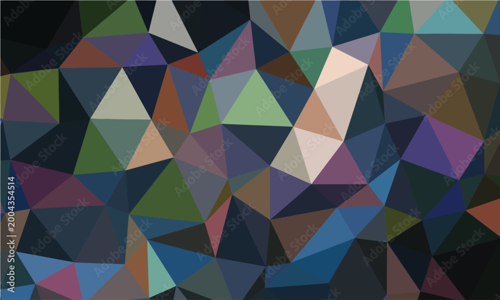 Fototapeta premium Muted multicolor low poly abstract art displaying a complex geometric pattern perfect for artistic digital backgrounds