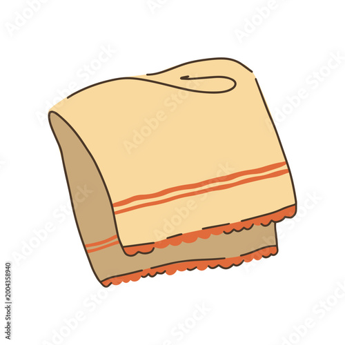 Kitchen napkin flat vector illustration isolated on white
