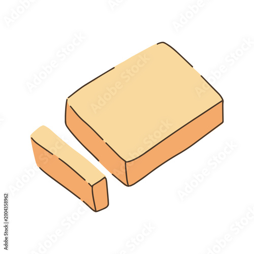 Stick of butter flat vector illustration for recipes