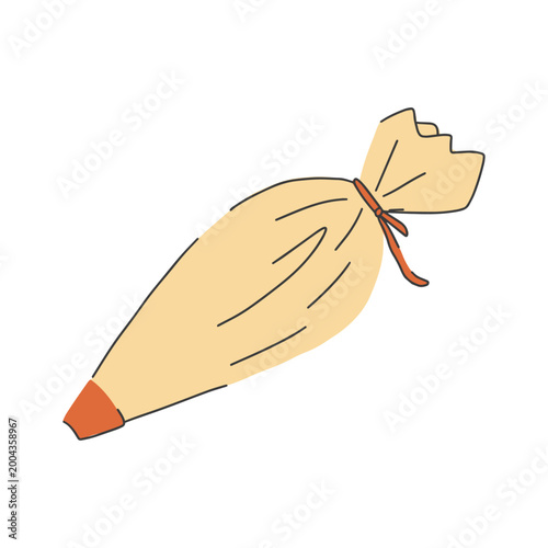 Pastry bag with nozzle flat vector illustration