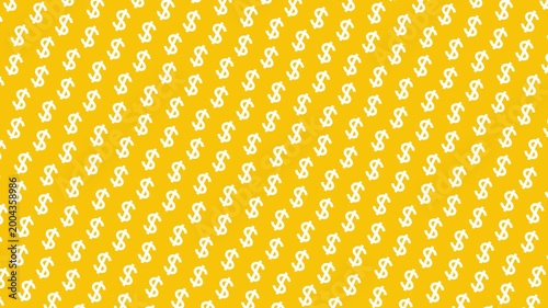 Yellow animated background of the dollar sign