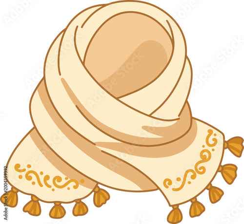 Cuadro en lienzo Moroccan Traditional Beige Scarf Shawl