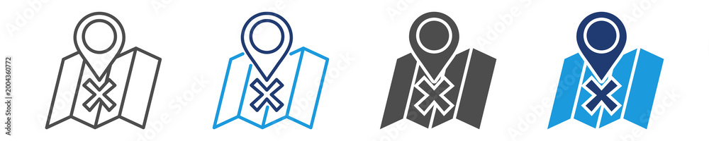 Obraz premium geocaching icon set multiple style