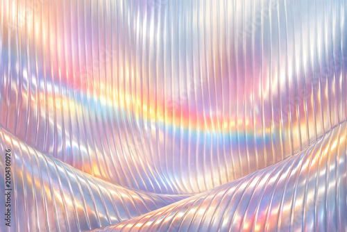 Abstract holographic background with vertical iridescent ridges