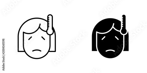 Принти на полотні Fever icon on white background, editable stroke svg 10