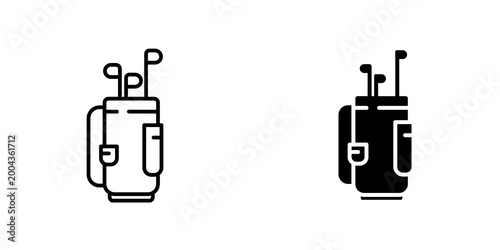 Golf bag icon on white background, editable stroke svg 10