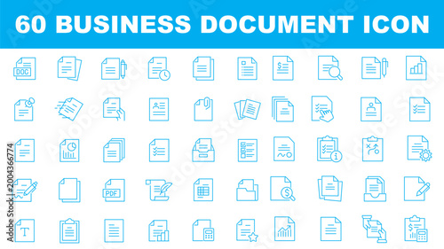 Foto Document Icon set, Documents linear icon collection