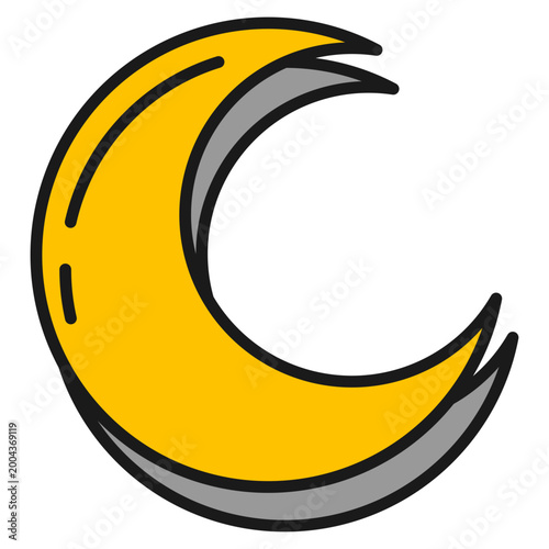 Crescent Shadow Icon For Design Elements