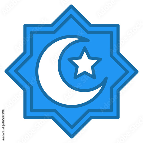 Islamic Crescent Icon For Design Elements