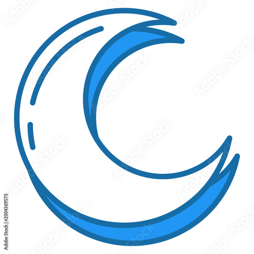 Crescent Shadow Icon For Design Elements