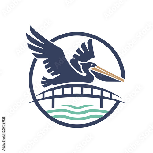 Pelican Head Vintage Unique logo Design Pro Vector