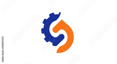 Abstract design with gear and curved shapes symbolizes technological innovation and progress Free Download Abstract design with gear and curved shapes symbolizes technological innovation and progress - GFXLoad