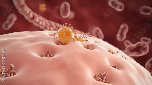 Inside body cells and bloodstream,
glucose particles approach cells,
cell receptors respond weakly,
glucose struggles to enter cells,
excess glucose remains in bloodstream
