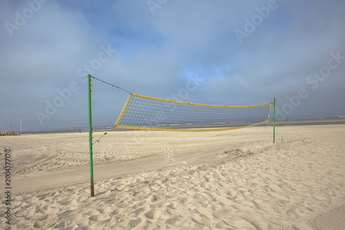 un filet de Beach volley sur la plage