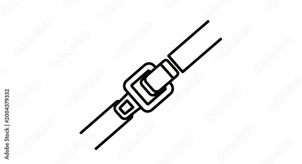 Fototapeta premium A simple line drawing of a seatbelt clasp on a white background