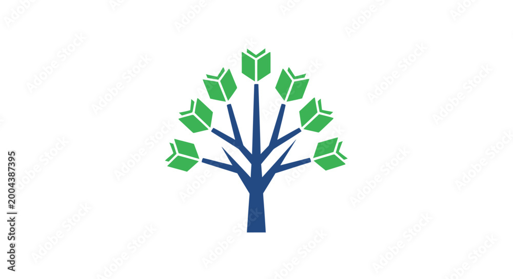 Obraz premium A Symbolic Illustration of Knowledge and Growth Using a Tree Motif with Books