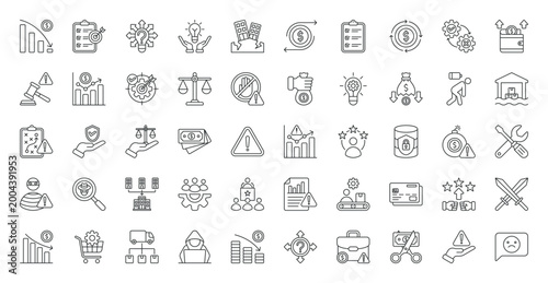 Bild auf Leinwand Business Risk icon set