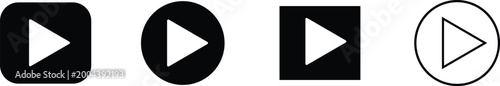 Play button icon set on transparent background. Png play button icon