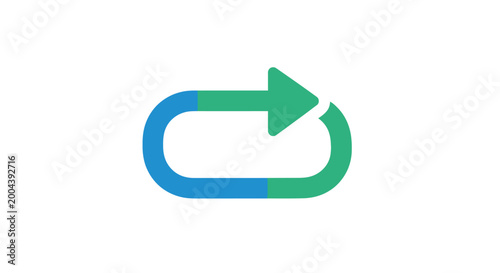 Free Download Minimalist Blue and Green Repeat Symbol Isolated on White Background for Design Elements - GFXLoad