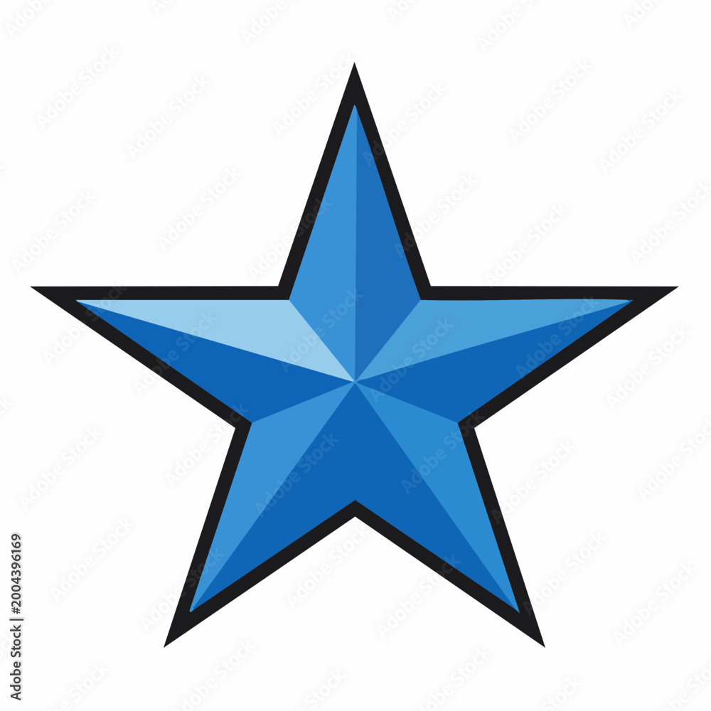 Obraz premium Blue Five-Pointed Star Icon