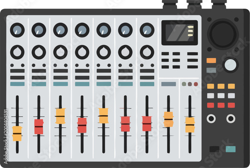 Cuadro en lienzo Audio mixer soundboard control panel equipment.