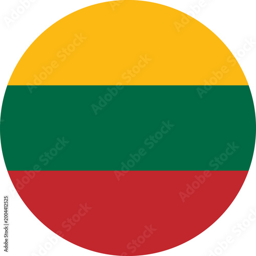 Free Download Lithuania circle flag. Lithuania flag vector. Lithuania flag on white background - GFXLoad