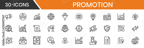 Photos Promotion and Marketing Growth Campaign Icon Set