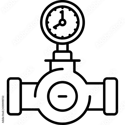 Fotografie Check Valve Outline Icon