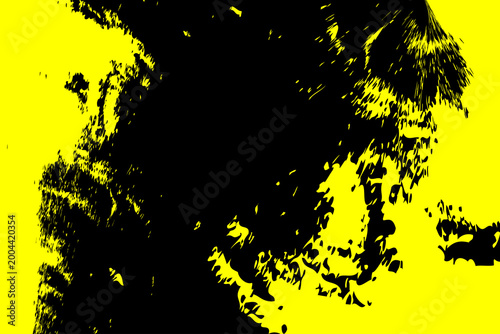Abstraction jaune et noir – composition artistique dynamique et contrastée