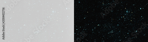 Принти на полотні Realistic blue cosmic dust set, atmospheric sparkling magic stars or glowing par