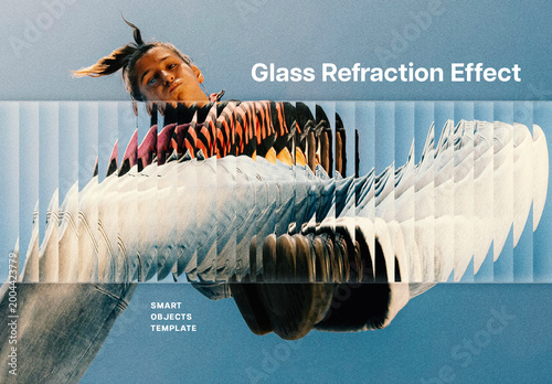 Glass Refraction Photo Effect – Distortion for Album Cover & Social Media (PSD)