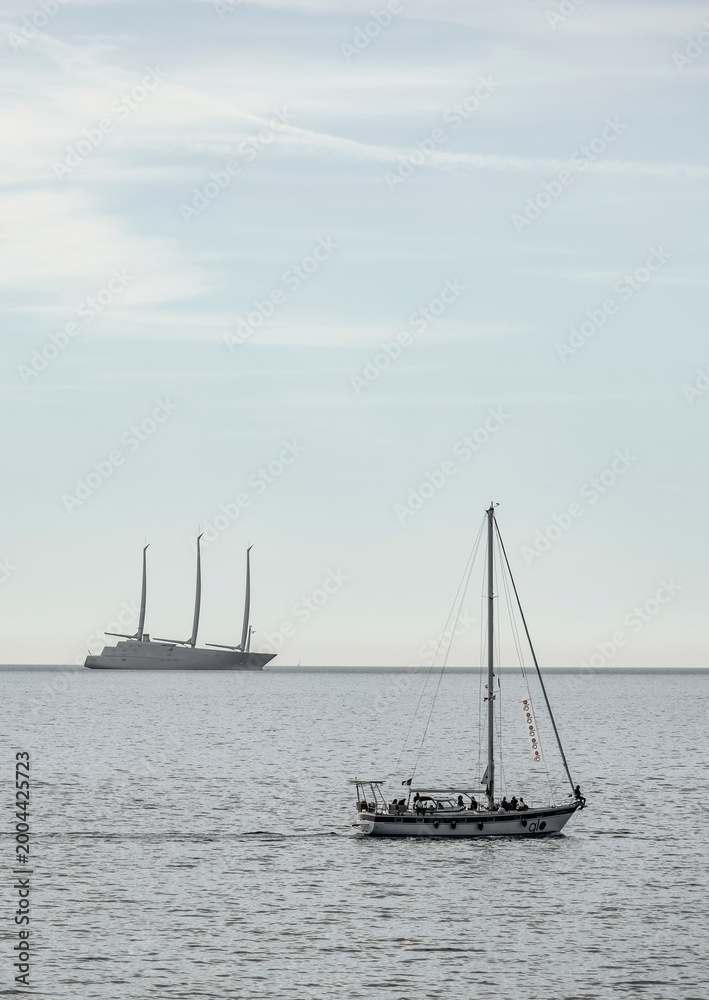 Fototapeta premium Yachting near Trieste, a popular tourist town in Italy, Europe