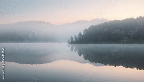 fog on the lake