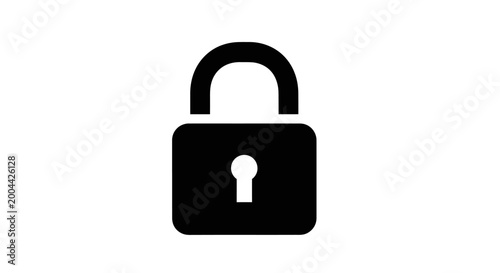 Free Download Black silhouette icon of a simple padlock with keyhole. - GFXLoad