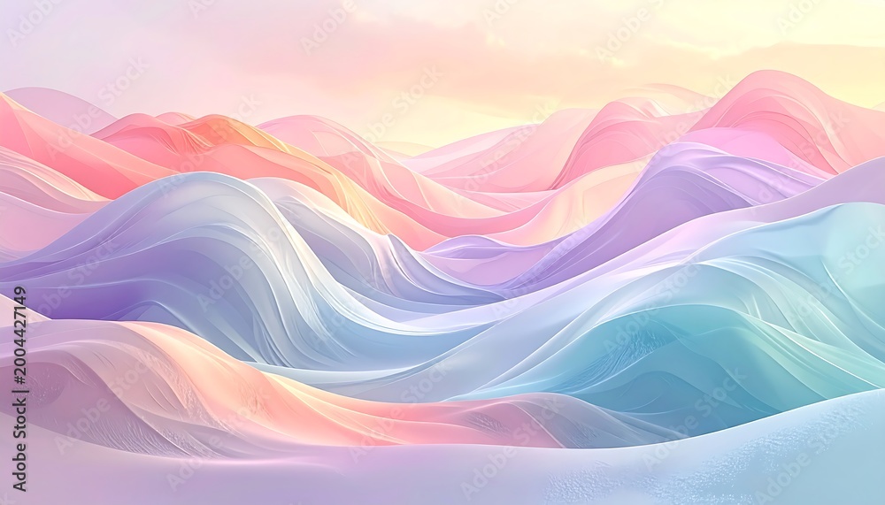 Obraz premium Ethereal pastel waves in soft light