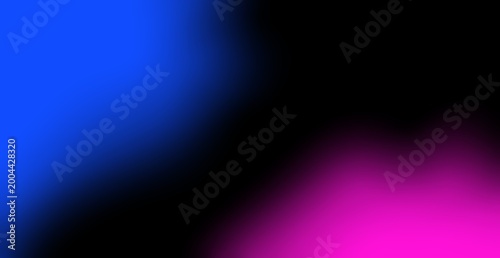 Fotografie Abstract pink and blue gradient brush waves on isolated black background, expressing fluid motion and vibrant modern contrast