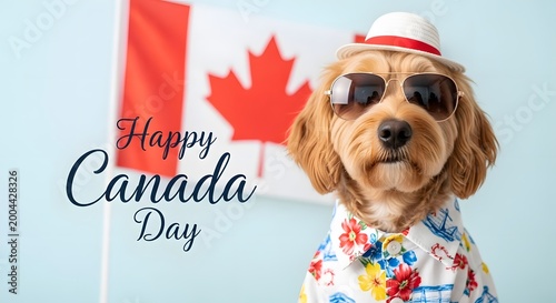 Festive canine celebration a dog embraces canada day with patriotic flair