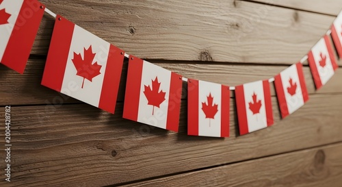 Canadian flag garland a festive decoration for national celebrations
