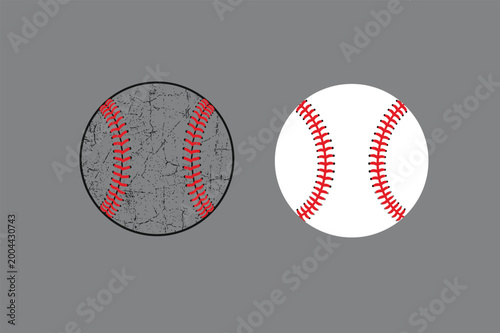Baseball Ball Clipart Bundle With Vintage Distressed and Clean Vector Designs