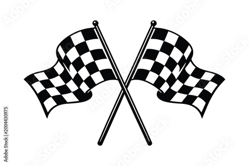 Checkered Racing Flags SVG, Motorsport Finish Flag Clipart