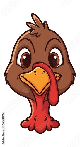 Cartoon Turkey Bird Funny Character.