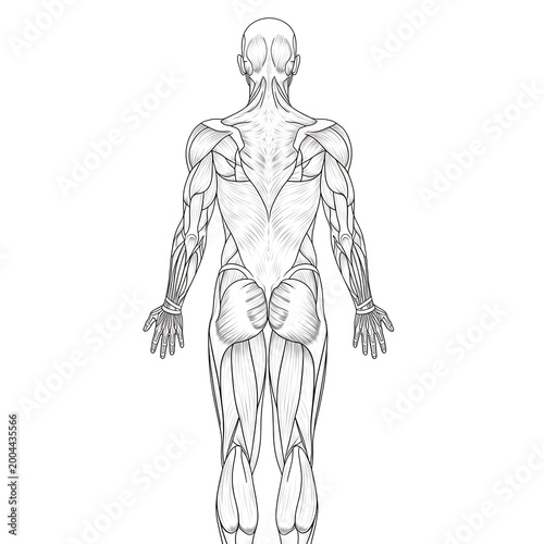 Human body muscle anatomy illustration.