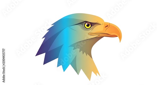 Vibrant Bald Eagle Head Illustration.