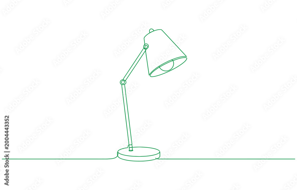 Obraz premium Continuous one line drawing of a simple table lamp.
