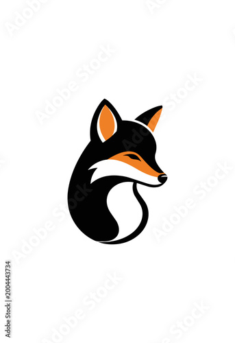 Stylized fox head illustration on dark background