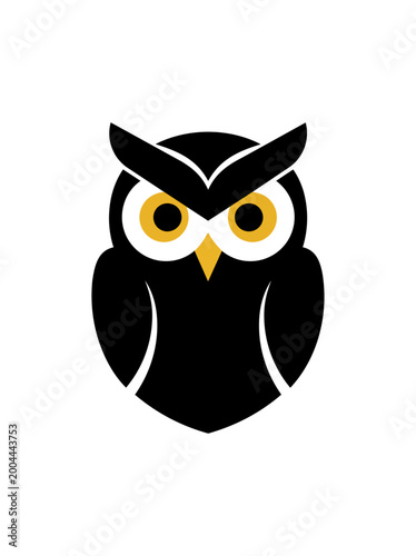 Owl illustration minimalist design symbol icon dark background