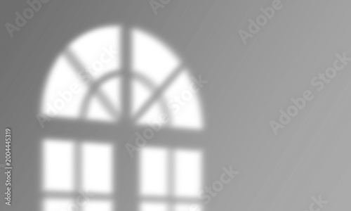 Arched Palladium Window Frame Shadow Overlay on Transparent Background Isolated