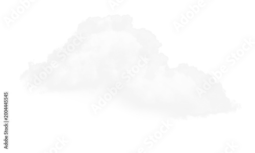 Tall Dome-Shaped White Cumulus Cloud on Black Transparent Background