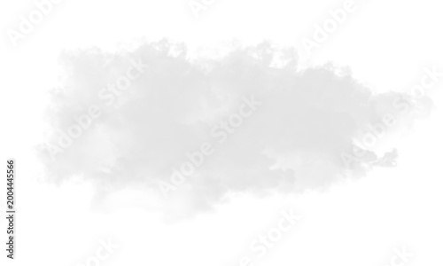 Wide Flat Cumulus Cloud with Misty Edges Isolated on Black Background