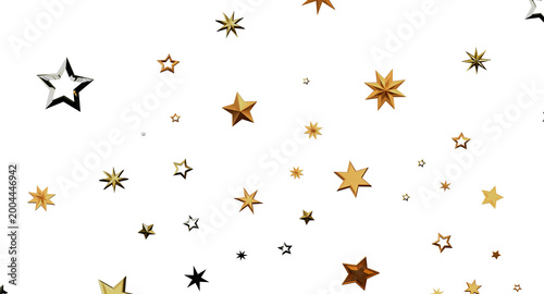 Abstract background of golden stars on white, perfect for festive designs, birthday parties, and Christmas projects. Spa